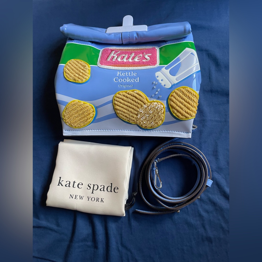 Kate Spade "snack time" kettle cooked potato chip novelty crossbody bag clutch